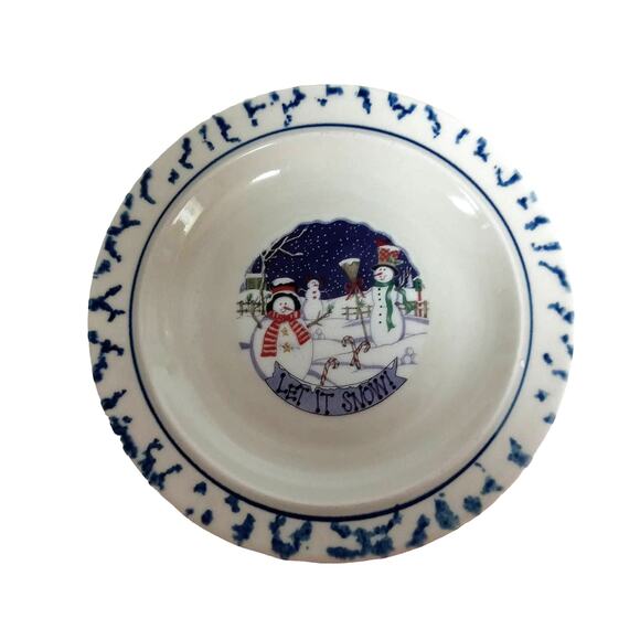 Charming Winter Snowman Decorative Plate Whimsical Christmas Decor Let it Snow - Picture 6 of 10